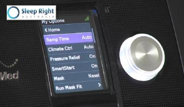 Accessing menus: ResMed AirSense 10 CPAP Device